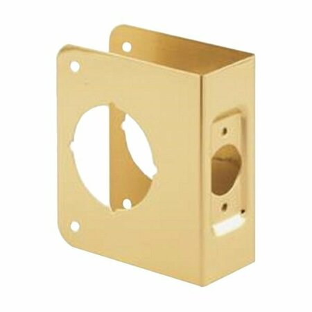 DEFENDER SECURITY Door Reinforcer Brass 1-3/4in U 9544